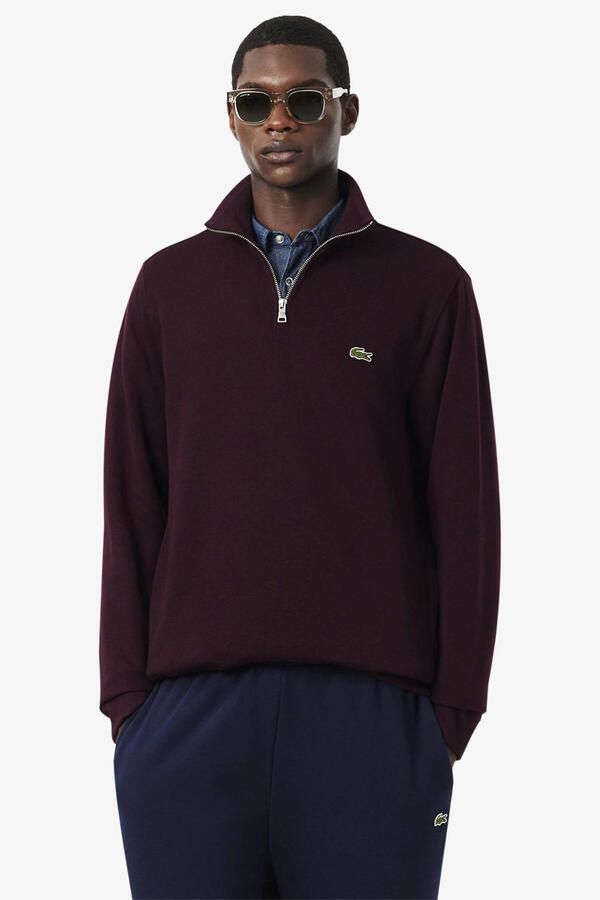 Lacoste Trui Sweatshirt met hoge hals en interlock-look
