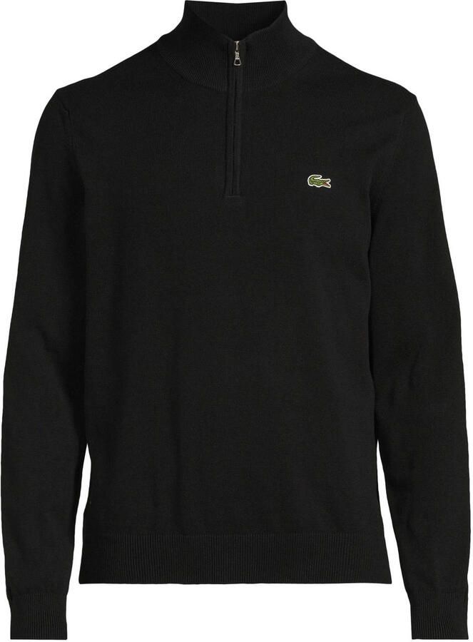 Lacoste regular fit gebreide trui zwart