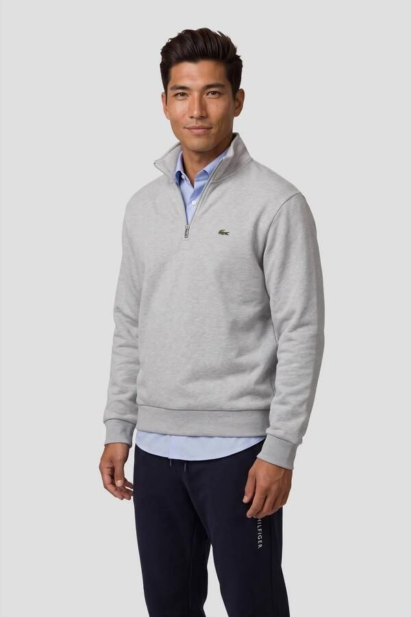 Lacoste regular fit sweater grijs