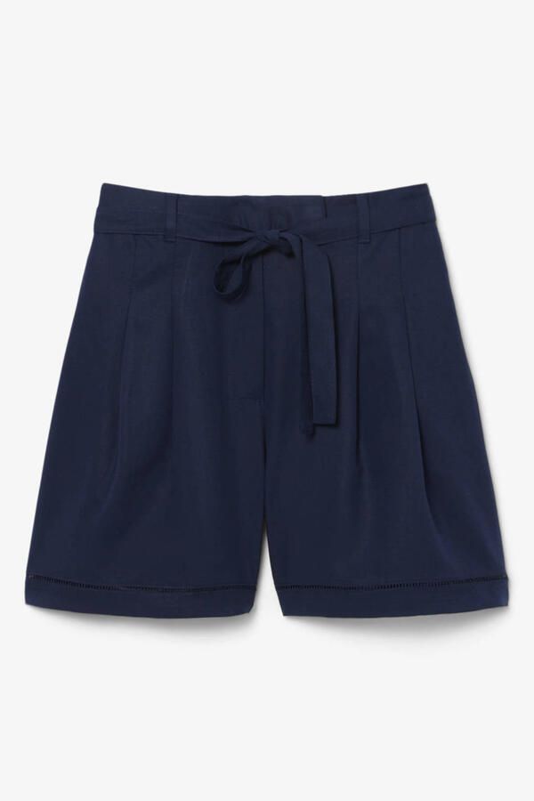Lacoste regular high waist casual short donkerblauw