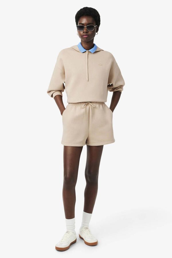 Lacoste relaxed high waist sweatshort beige