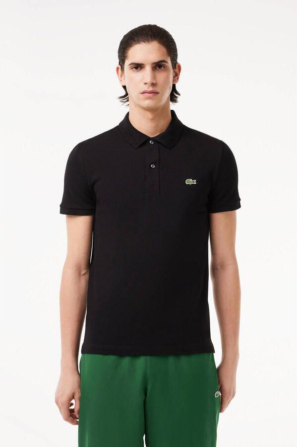 Lacoste Logo Patch Klassieke Kraag Knoopsluiting Korte Mouwen T-shirts en Polos Black Heren - Foto 8