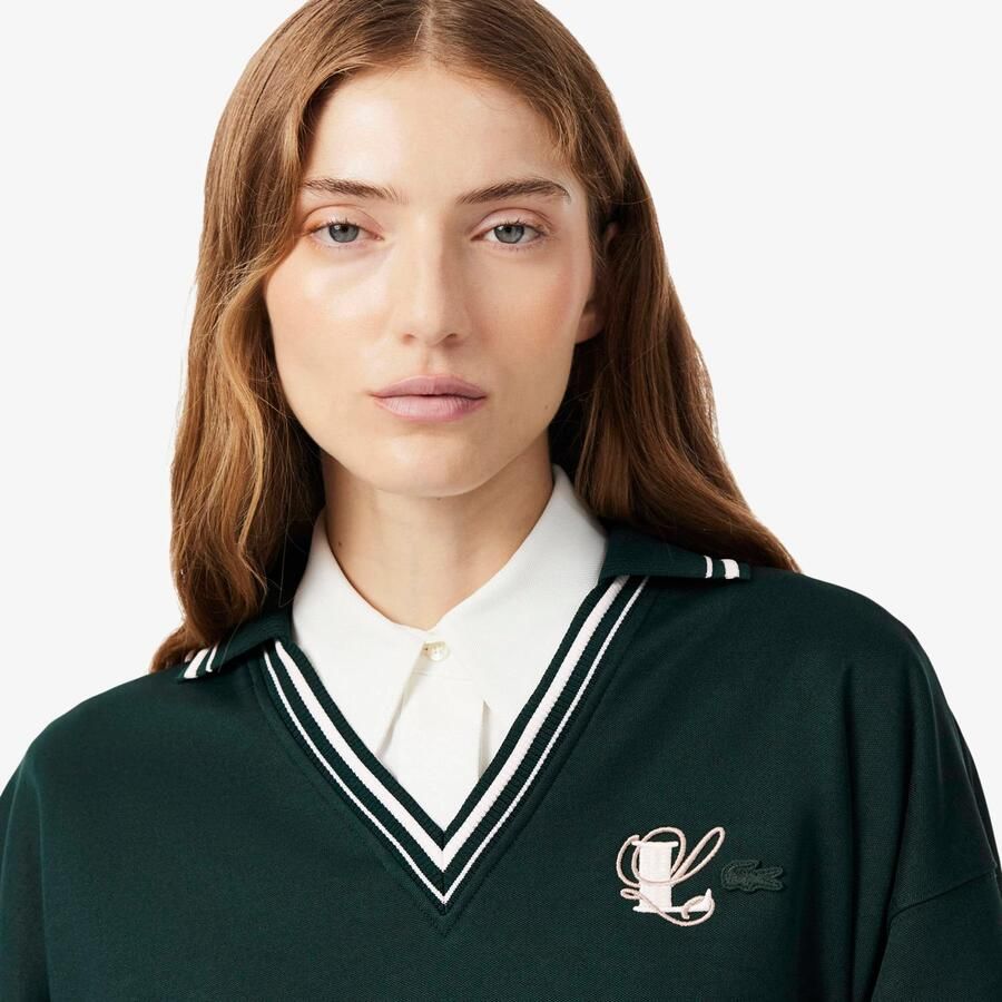 Lacoste sweater met logo donkergroen ecru - Foto 2