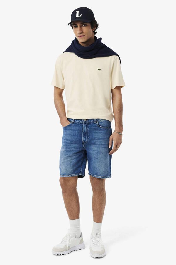 LACOSTE Heren Polo's & T-shirts Cotton T-shirt Creme - Foto 7