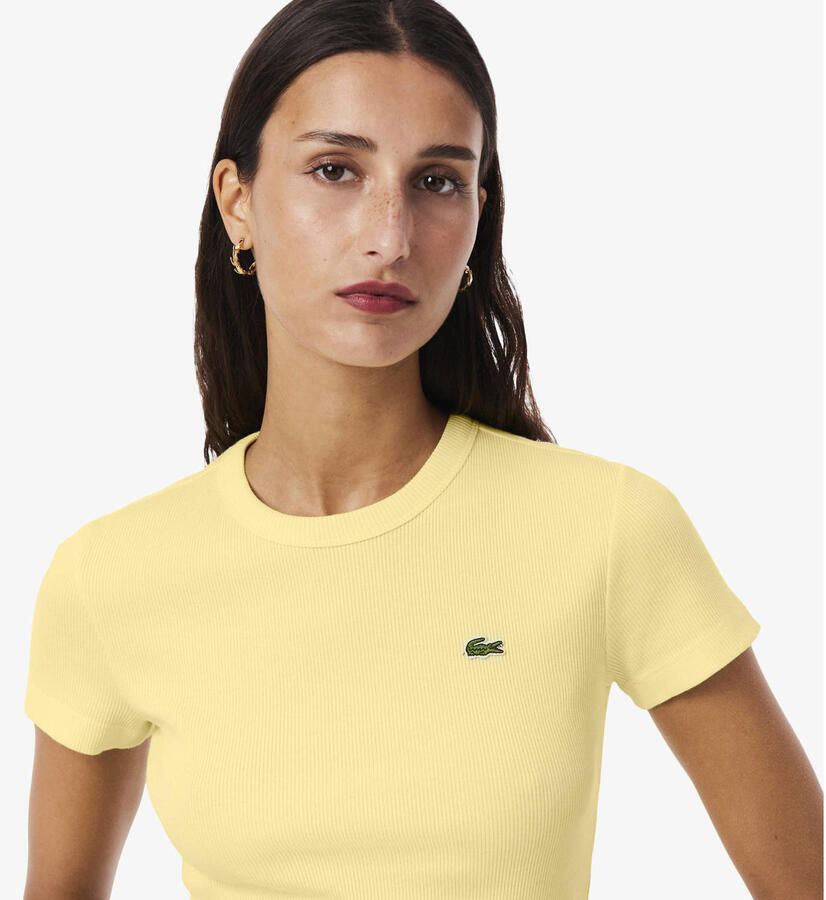 Lacoste T-shirt geel rib gebreid - Foto 2