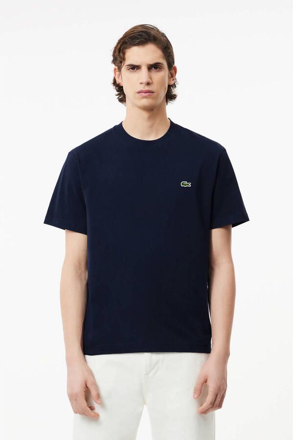 Lacoste Klassiek Katoenen Jersey T-Shirt (Navy Blauw) Blue Heren - Foto 6