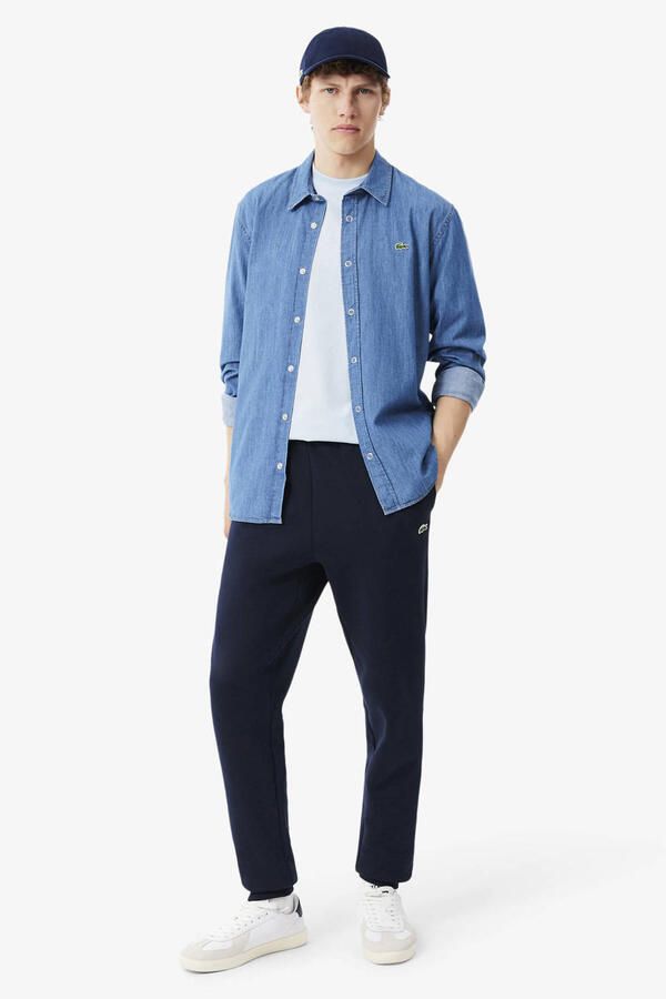 Lacoste tapered joggingbroek donkerblauw - Foto 3