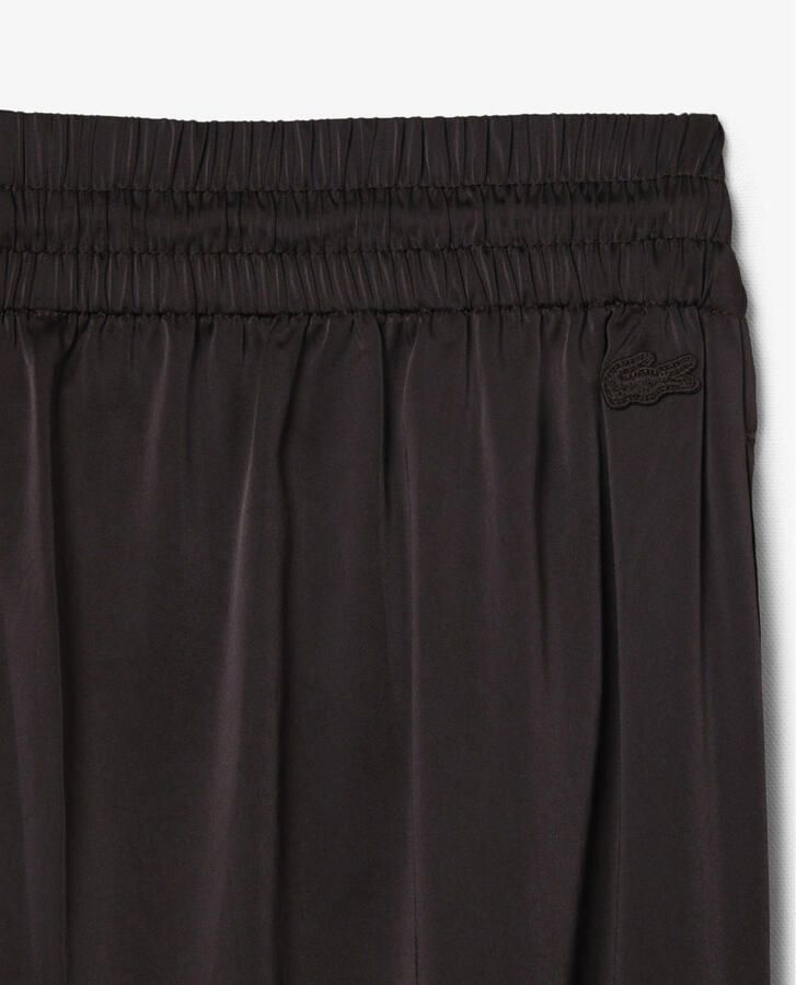 Lacoste wide leg regular waist broek donkerbruin - Foto 2