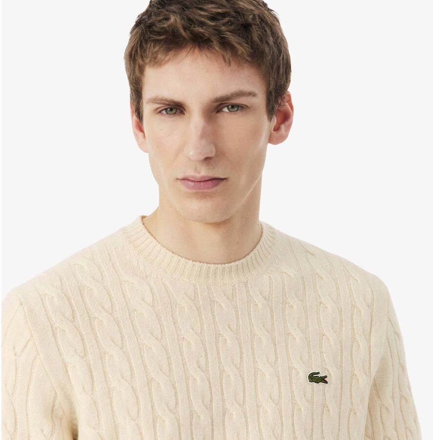 Lacoste Elegante Wintertrui met Gevlochten Details Beige Heren - Foto 2