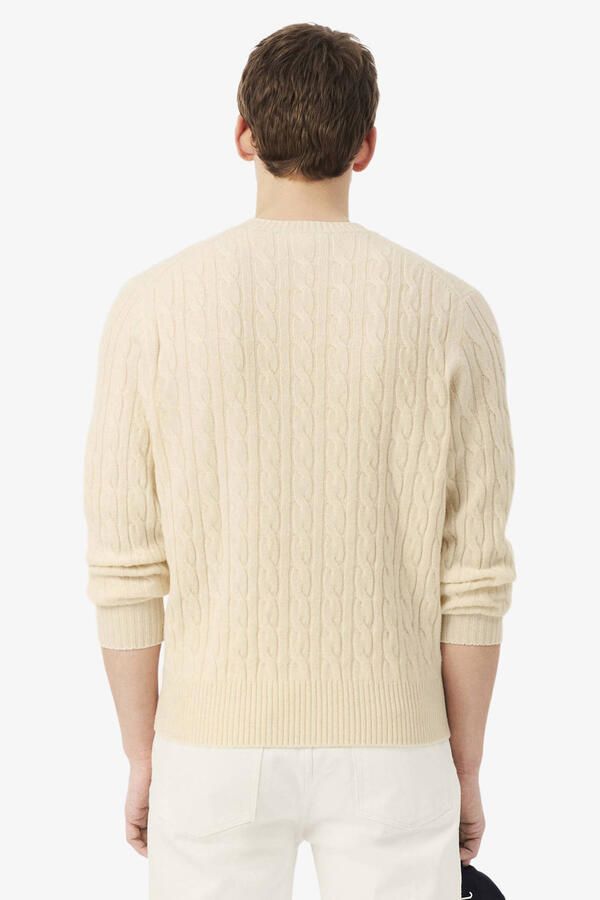 Lacoste Elegante Wintertrui met Gevlochten Details Beige Heren - Foto 3