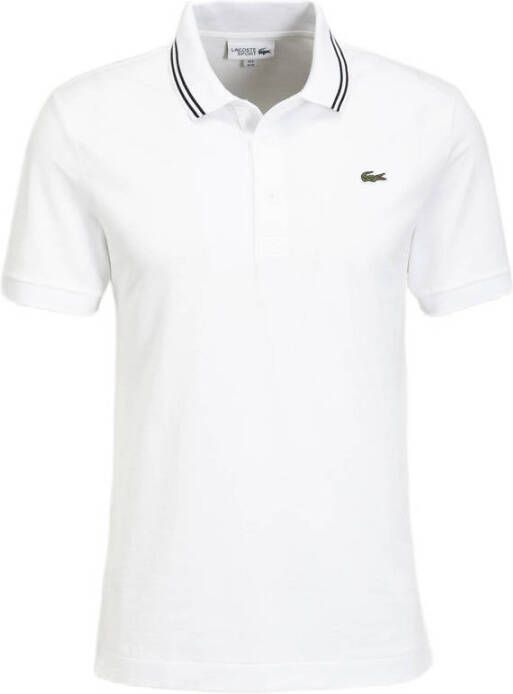 Lacoste regular fit polo met contrastbies white black
