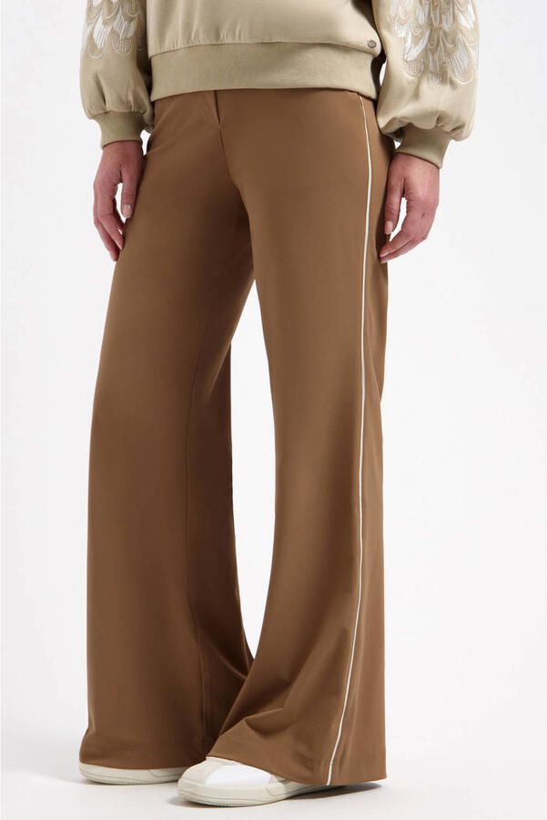 Lady Day flared broek met streepprint bruin - Foto 2