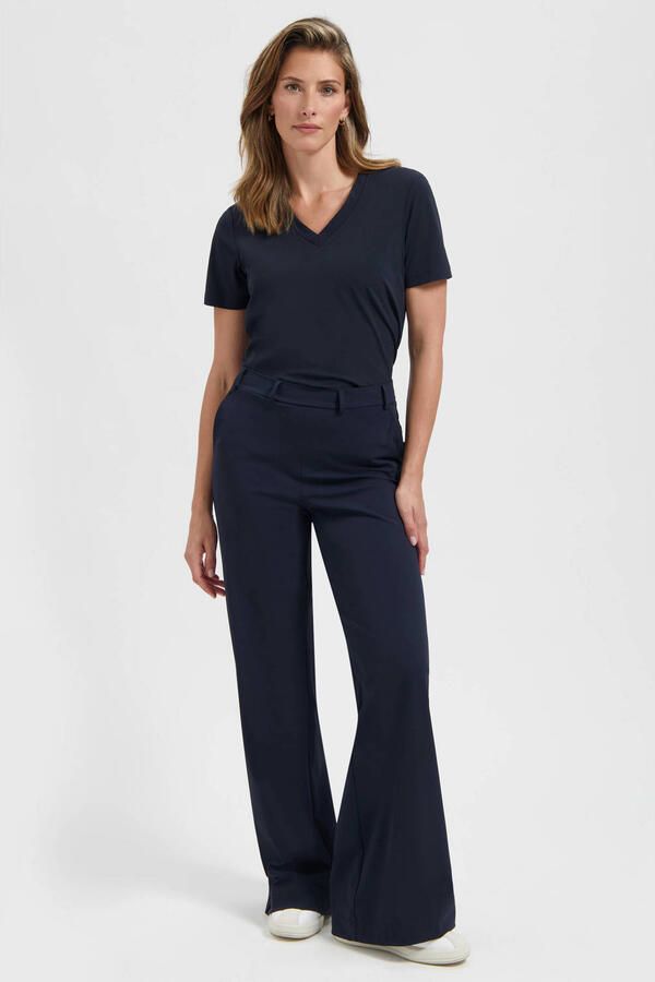 Lady Day flared high waist casual broek zwart