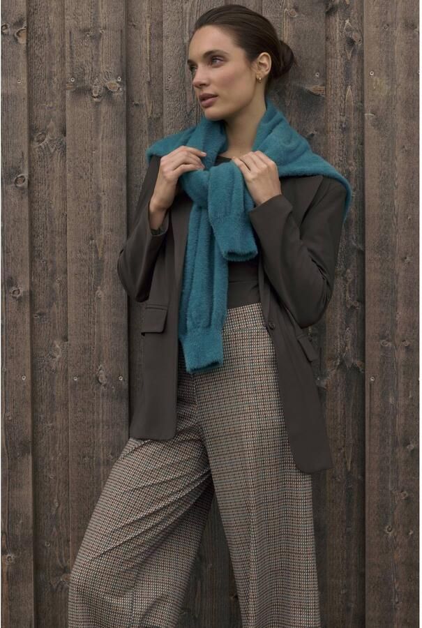 Lady Day high waist straight leg geruite broek bruin - Foto 2