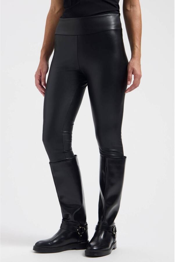 Lady Day imitatieleren skinny tregging zwart - Foto 2
