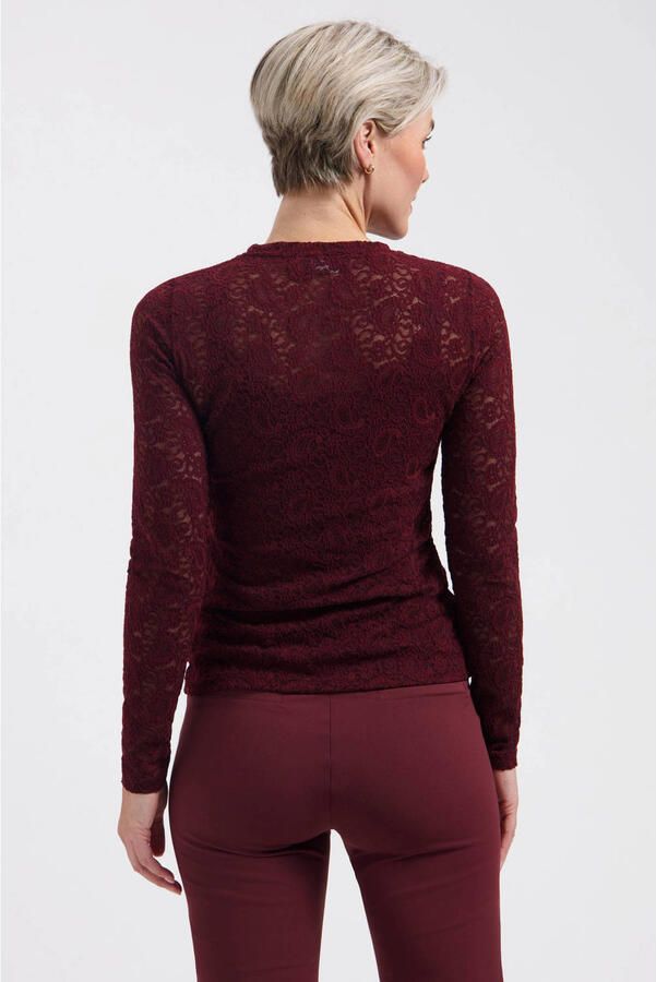 Lady Day kanten T-shirt donkerrood - Foto 2