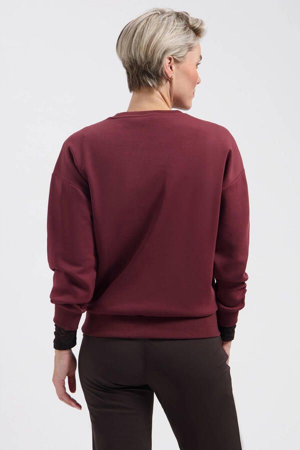 Lady Day sweater met tekst donkerrood - Foto 2