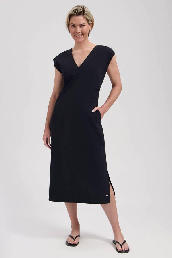 Lady Day T-shirtjurk met split zwart