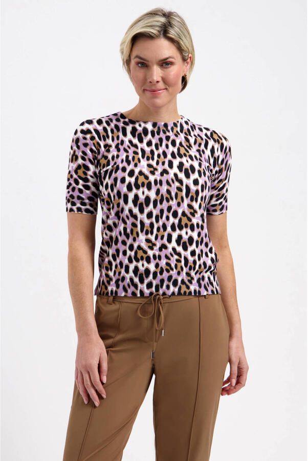 Lady Day top met panterprint multi