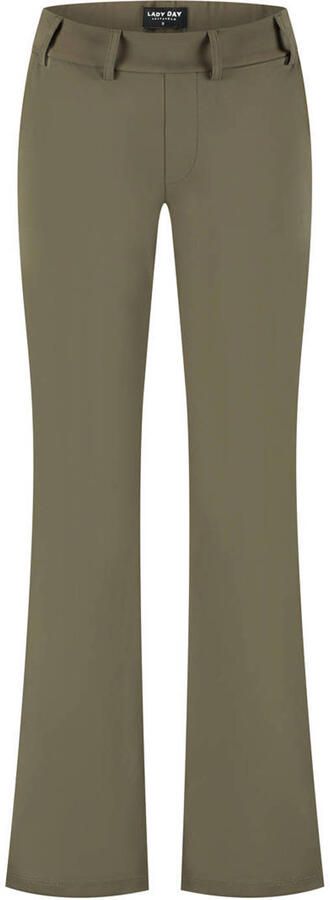 Lady Day travelstof flared broek groen