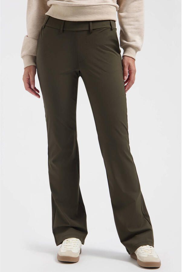 Lady Day travelstof flared broek groen