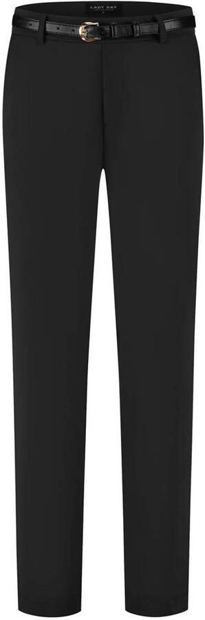Lady Day travelstof high waist straight leg broek zwart