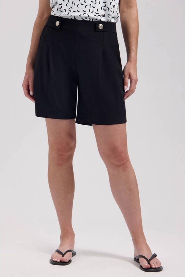 Lady Day travelstof regular high waist casual short zwart