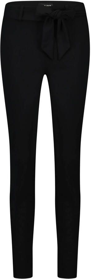 Lady Day travelstof straight leg high waist broek zwart