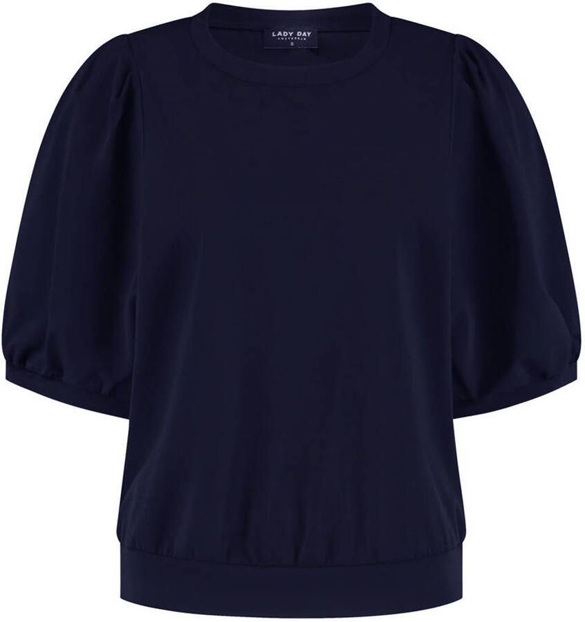 Lady Day travelstof top donkerblauw