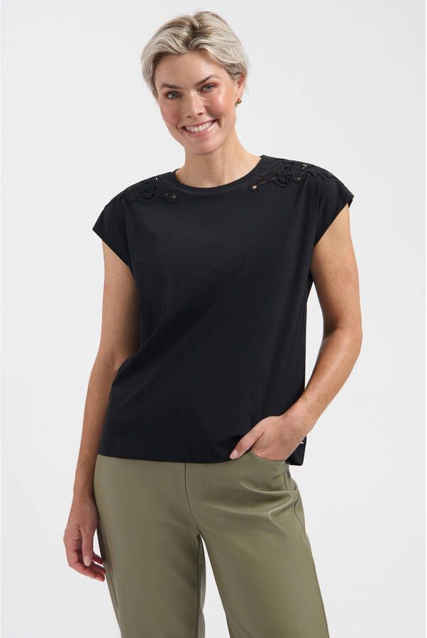 Lady Day travelstof top zwart