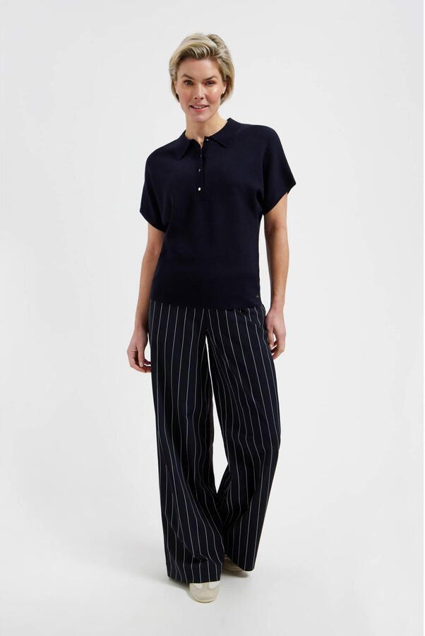 Lady Day wide leg high waist gestreepte broek