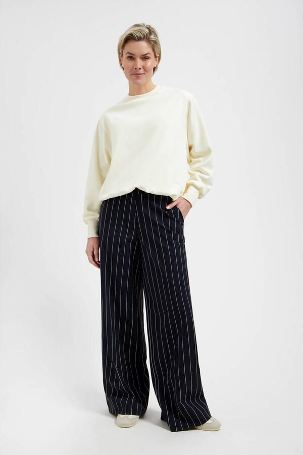 Lady Day wide leg high waist gestreepte broek - Foto 2