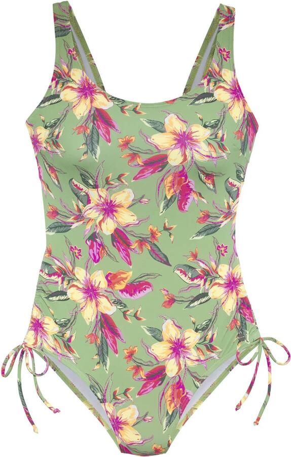 Lascana Badpak MALIA met zijrimpeling en tropische print - Foto 2