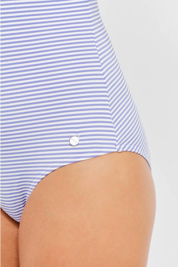 Lascana Badpak 1-delig multi-positie zwempak met marineblauwe ruches - Foto 2