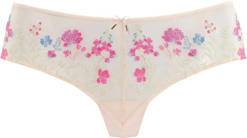 Lascana Stringpants Maria met kleurrijke bloemen van geborduurd kant