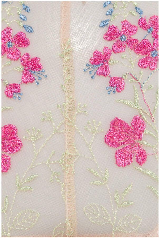 Lascana Stringpants Maria met kleurrijke bloemen van geborduurd kant