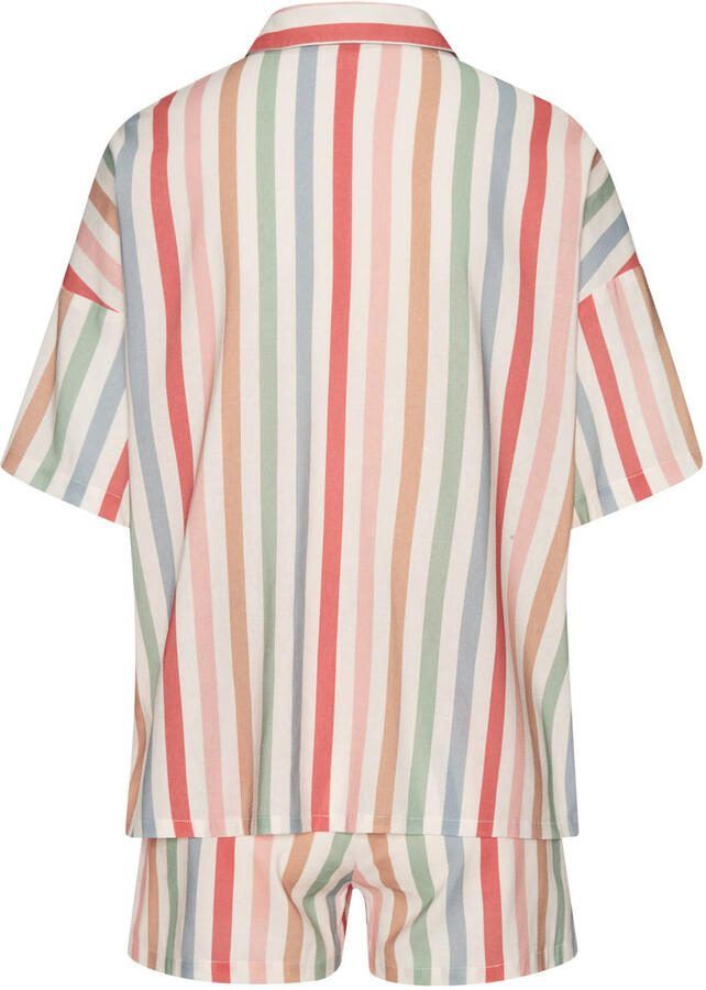 Lascana shortama ecru rood blauw - Foto 2