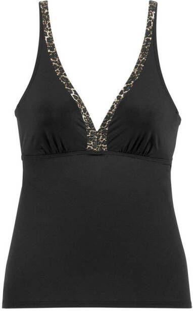 Lascana niet-voorgevormde tankini bikinitop met beugel zwart