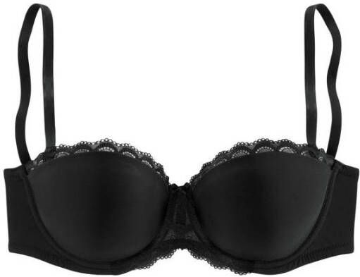 Lascana voorgevormde strapless push-up bh zwart