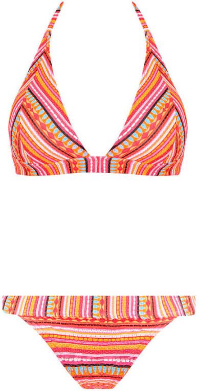 Lascana voorgevormde triangel bikini oranje roze geel