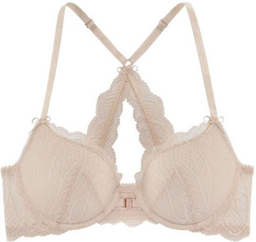 Lascana voorgevormde push-up bh met voorsluiting lichtroze