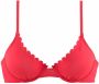 Lascana voorgevormde push-up bikinitop met schulprand rood - Thumbnail 1
