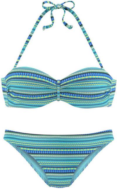 Lascana voorgevormde strapless beugel bikini turquoise