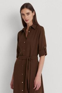 Lauren Ralph Lauren blousejurk met ceintuur bruin