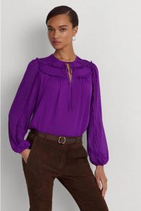 Lauren Ralph Lauren blousetop met ruches paars