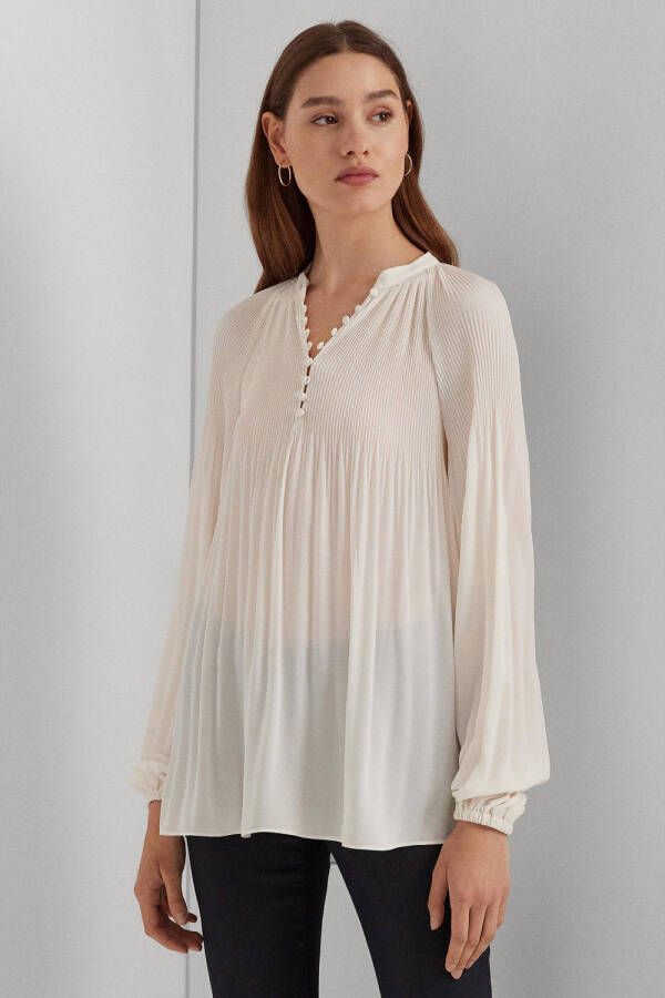 Lauren Ralph Lauren blousetop van gerecycled polyester ecru