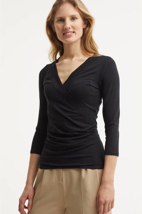 Lauren Ralph Lauren Shirt met 3 4-mouwen van een mix van viscose en elastaan