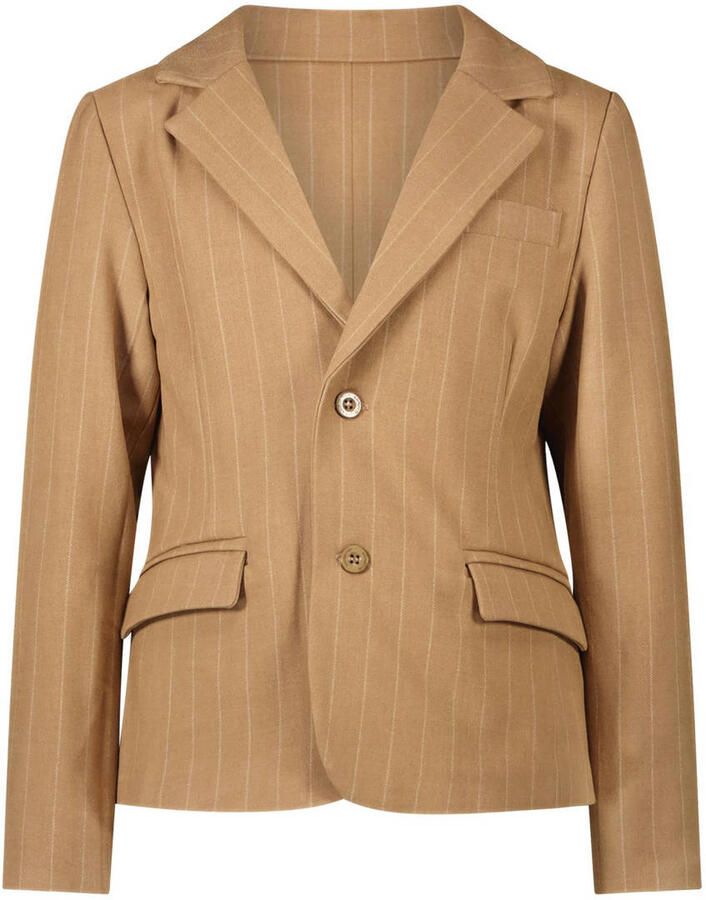 Le Chic Garcon colbert ABEL camel Bruin Jongens Polyester Reverskraag Streep 104