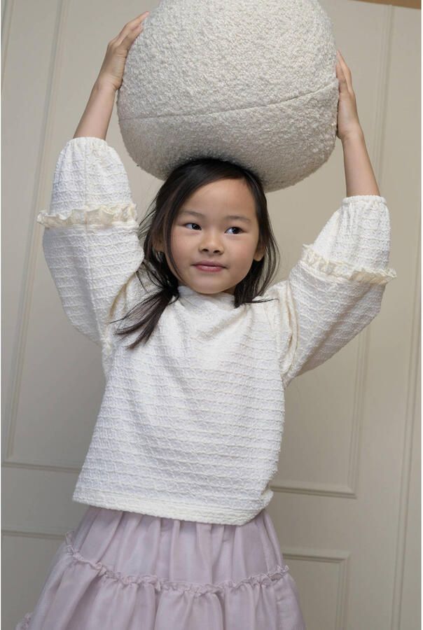 Le Chic blousetop met ruches offwhite Wit Meisjes Polyester Ronde hals - Foto 3