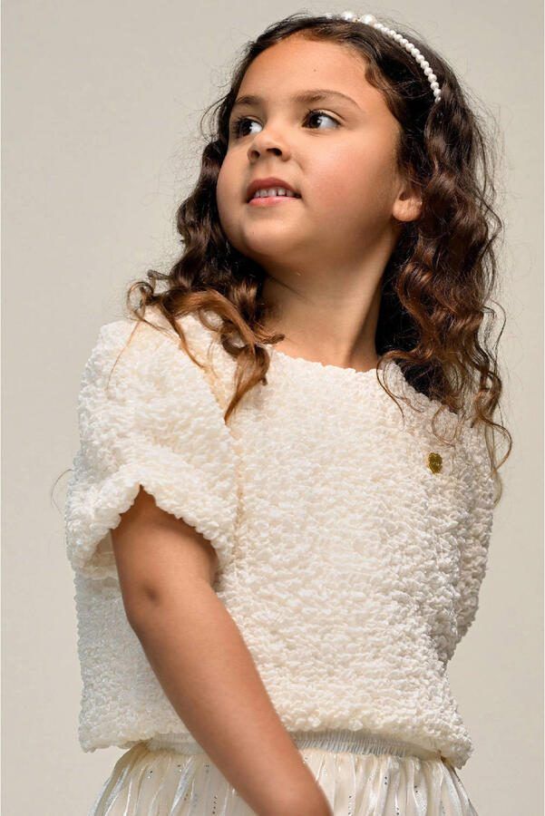 Le Chic blousetop met textuur offwhite